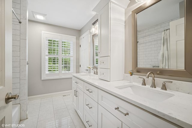 2113 Berwick St, Inverness, IL 60067 - full bath featuring double vanity and tile patterned floors