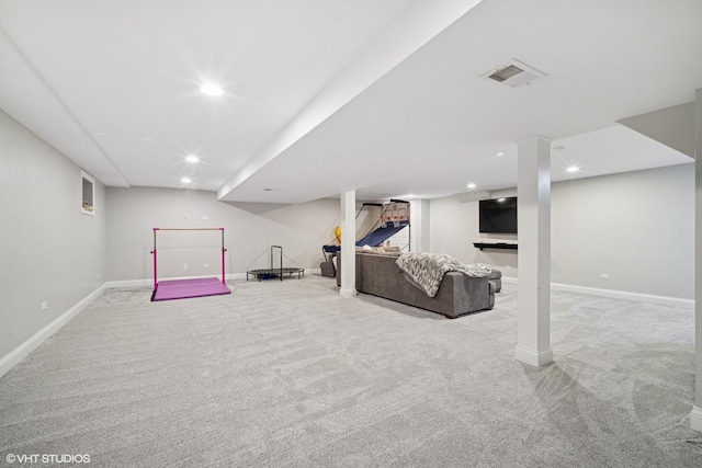 2113 Berwick St, Inverness, IL 60067 - game room featuring carpet floors and recessed lighting