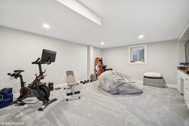 2113 Berwick St, Inverness, IL 60067 - exercise room with carpet flooring and recessed lighting