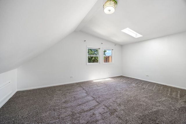 3722 S Wabash Ave, Chicago, IL 60653 - additional living space with a skylight, carpet flooring, and vaulted ceiling