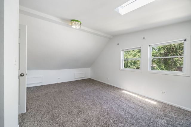 3722 S Wabash Ave, Chicago, IL 60653 - additional living space with a skylight, carpet floors, and vaulted ceiling