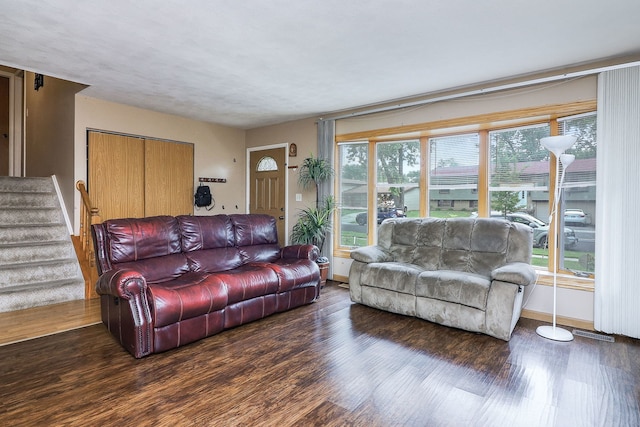 7936 N Ramsgate Cir, Hanover Park, IL 60133 - living area with wood finished floors and stairway