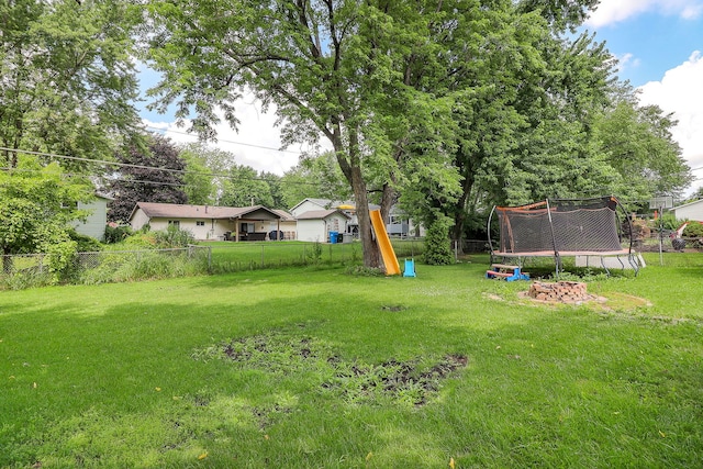 7936 N Ramsgate Cir, Hanover Park, IL 60133 - view of yard with a trampoline