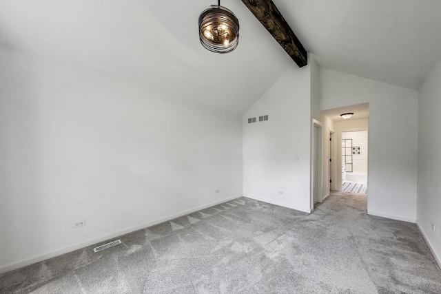 1329 Neskola Ct, Naperville, IL 60564 - carpeted spare room with beam ceiling and high vaulted ceiling
