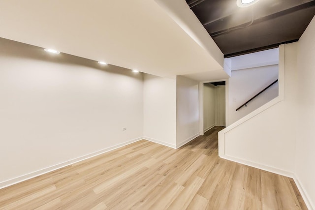 1329 Neskola Ct, Naperville, IL 60564 - finished basement with light wood finished floors and recessed lighting