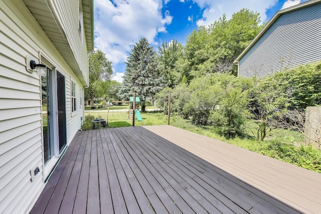 1329 Neskola Ct, Naperville, IL 60564 - wooden terrace featuring view of wooded area