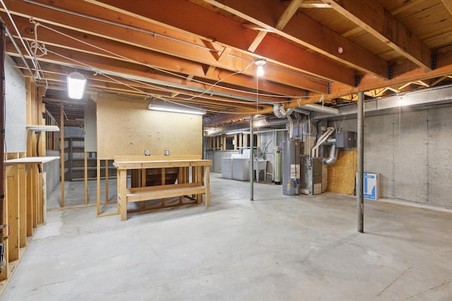 1619 Arnold Ave, Rockford, IL 61108 - unfinished below grade area featuring separate washer and dryer and water heater
