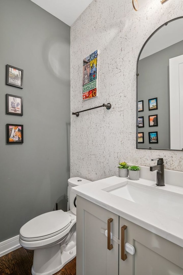 2422 W Lyndale St Unit 1E, Chicago, IL 60647 - bathroom featuring vanity and wood finished floors