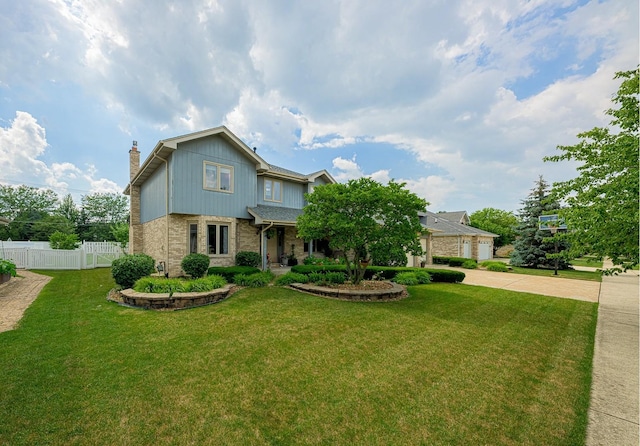 19600 Brookridge Dr, Tinley Park, IL 60487 - view of front of property with a chimney and driveway