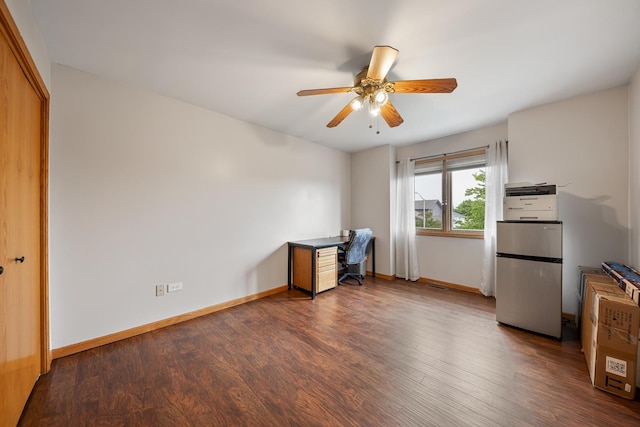 19600 Brookridge Dr, Tinley Park, IL 60487 - unfurnished office featuring wood finished floors and ceiling fan