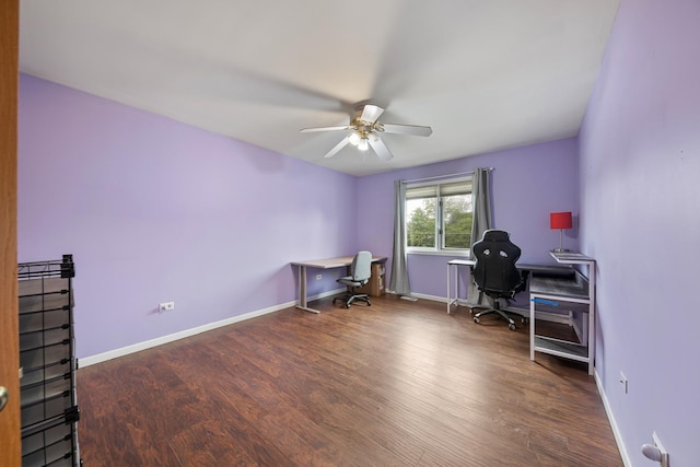 19600 Brookridge Dr, Tinley Park, IL 60487 - office area with ceiling fan and wood finished floors