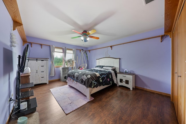 19600 Brookridge Dr, Tinley Park, IL 60487 - bedroom with wood finished floors and ceiling fan