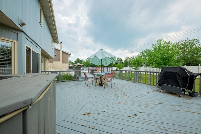 19600 Brookridge Dr, Tinley Park, IL 60487 - wooden terrace with area for grilling and outdoor dining area