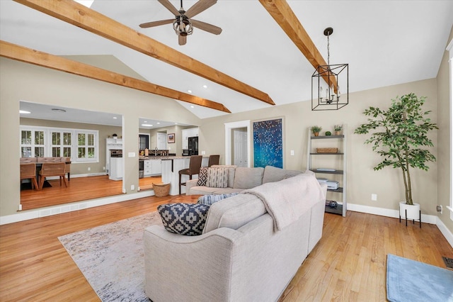 411 Hessel Blvd, Champaign, IL 61820 - living area featuring a chandelier, a ceiling fan, light wood-type flooring, and recessed lighting