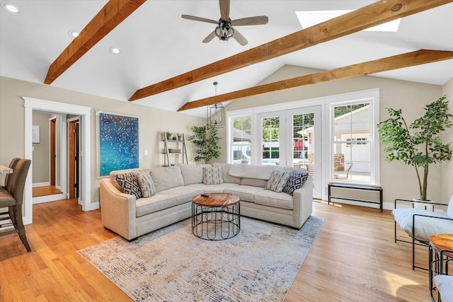 411 Hessel Blvd, Champaign, IL 61820 - living room with ceiling fan, recessed lighting, light wood finished floors, and a skylight