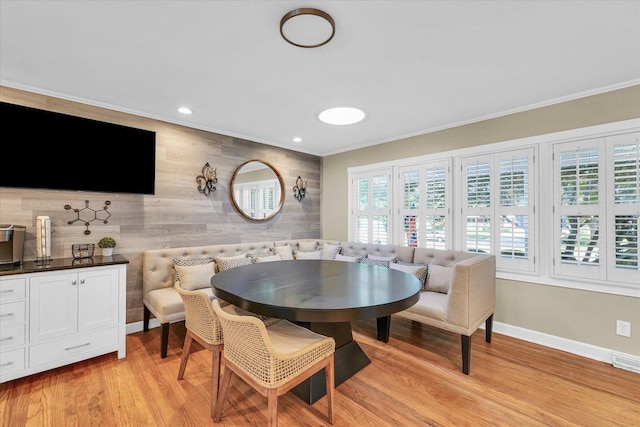 411 Hessel Blvd, Champaign, IL 61820 - dining space with crown molding, light wood-style flooring, and recessed lighting