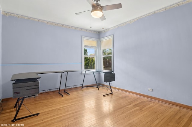 8024 W Charmaine Rd, Norridge, IL 60706 - empty room featuring wood finished floors and a ceiling fan
