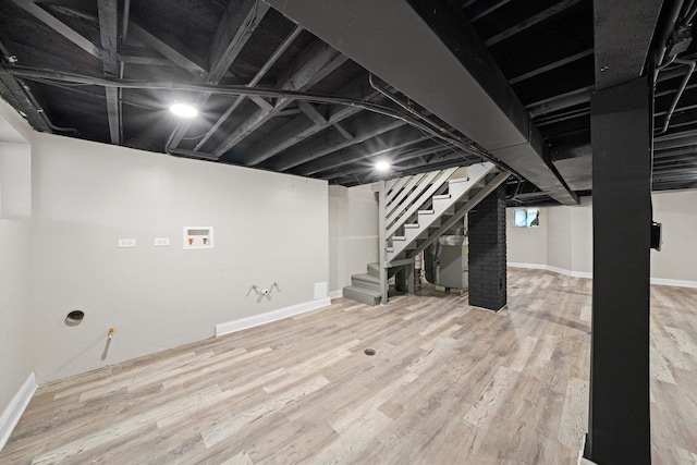 10823 S Ewing Ave, Chicago, IL 60617 - below grade area featuring wood finished floors and stairs