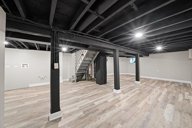 10823 S Ewing Ave, Chicago, IL 60617 - basement featuring stairway and wood finished floors