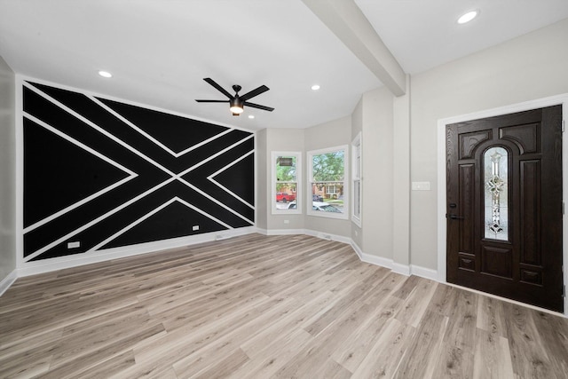 10823 S Ewing Ave, Chicago, IL 60617 - foyer entrance featuring wood finished floors, recessed lighting, and ceiling fan