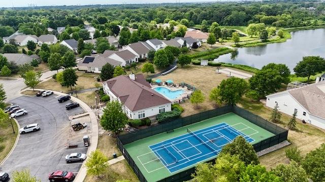 1114 Barkston Ln, Aurora, IL 60502 - aerial view of a large body of water and a pool area