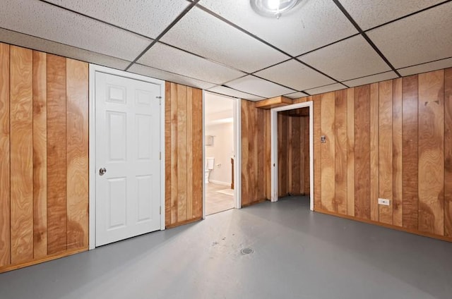 251 W 10th St, Chicago Heights, IL 60411 - finished basement with a drop ceiling and wooden walls