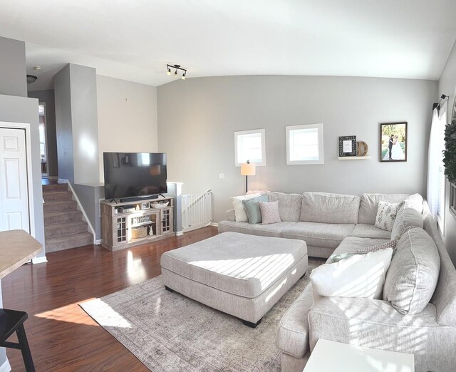 1321 Acorn Dr, Crest Hill, IL 60403 - living area with wood finished floors and track lighting