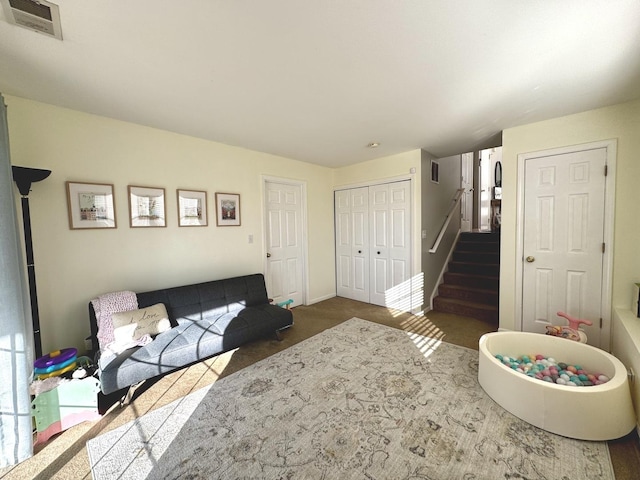 1321 Acorn Dr, Crest Hill, IL 60403 - living area with carpet flooring and stairs