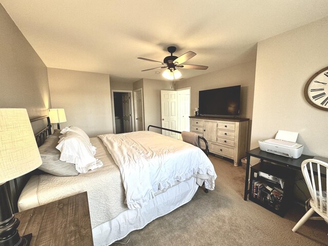 1321 Acorn Dr, Crest Hill, IL 60403 - bedroom with carpet floors and a ceiling fan