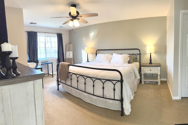1321 Acorn Dr, Crest Hill, IL 60403 - bedroom featuring light colored carpet and ceiling fan