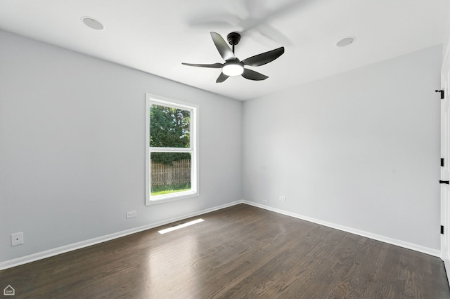 13636 Savanna Dr, Plainfield, IL 60544 - unfurnished room featuring a ceiling fan and dark wood-style floors