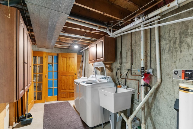 496 Navajo Trl S Unit 496, Wheeling, IL 60090 - washroom with cabinet space and washer and clothes dryer