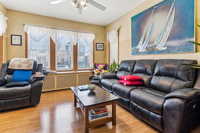 1304 S 50th Ave, Cicero, IL 60804 - living area with ceiling fan and wood finished floors