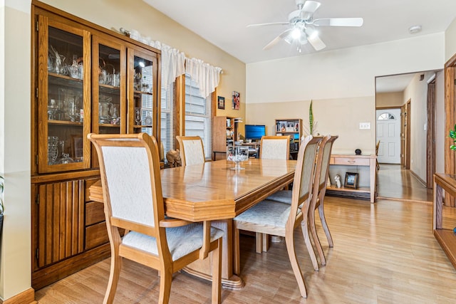 1304 S 50th Ave, Cicero, IL 60804 - dining room with a ceiling fan and light wood-style flooring