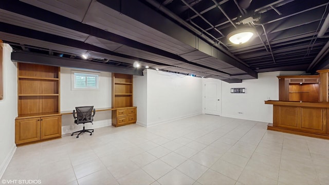 392 Spruce Rd, Wood Dale, IL 60191 - basement featuring a desk and light tile patterned floors