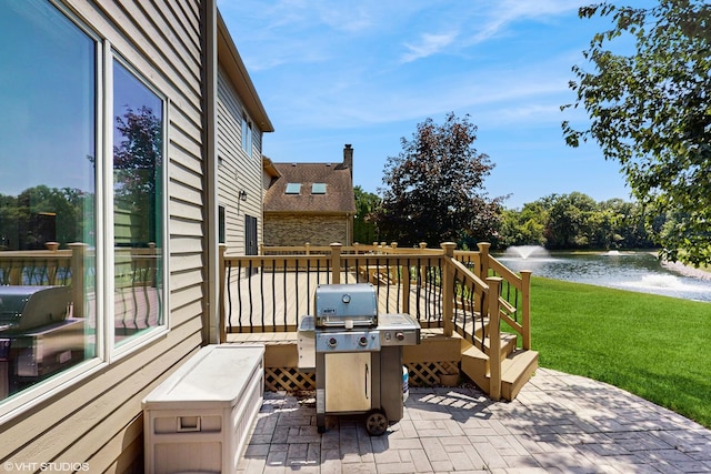 392 Spruce Rd, Wood Dale, IL 60191 - view of patio / terrace with a water view and grilling area