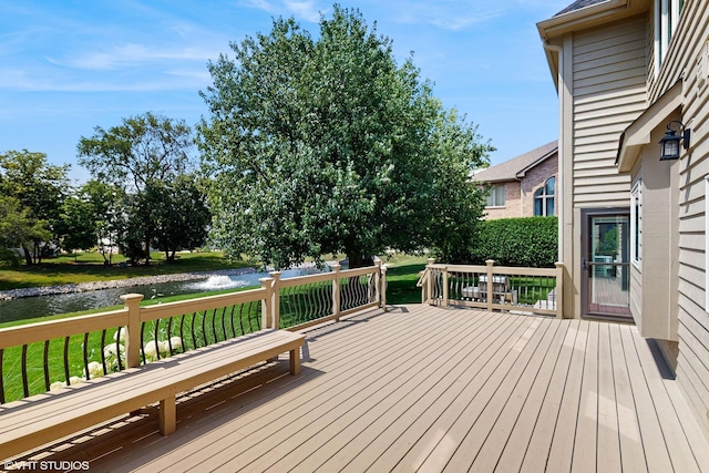 392 Spruce Rd, Wood Dale, IL 60191 - deck featuring a water view and a yard