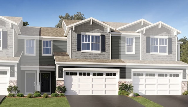 14751 S Hillside Dr S, Lockport, IL 60441 - craftsman inspired home with asphalt driveway, a garage, and stone siding