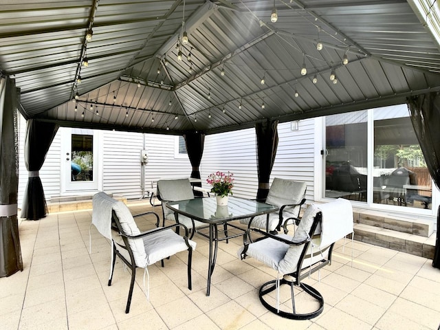 120 Walter Ct, Bloomingdale, IL 60108 - view of patio featuring a gazebo and outdoor dining area
