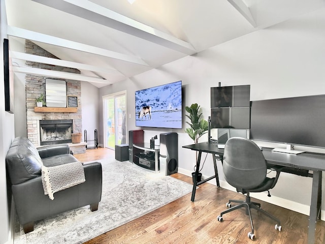 120 Walter Ct, Bloomingdale, IL 60108 - home office featuring wood finished floors and a fireplace