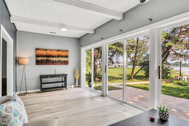 41607 N Lotus Ave, Antioch, IL 60002 - entryway with beam ceiling and wood finished floors