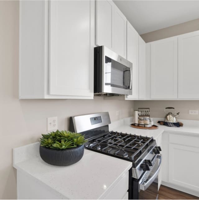 2421 Stone Creek Dr, New Lenox, IL 60451 - kitchen featuring stainless steel appliances and white cabinets