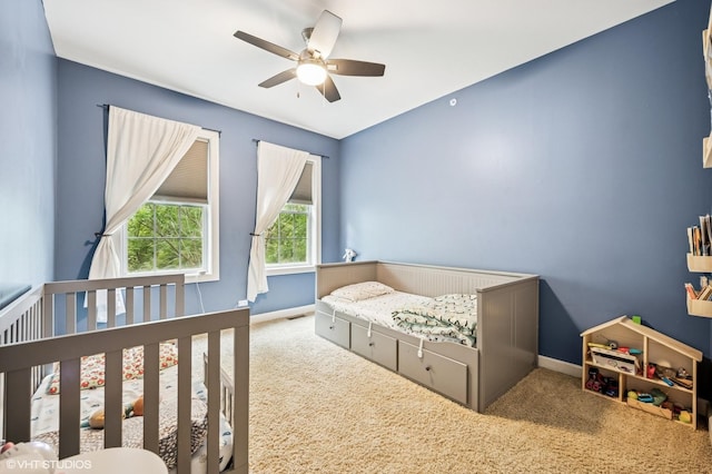 1657 Church St, Evanston, IL 60201 - bedroom with carpet flooring and a ceiling fan