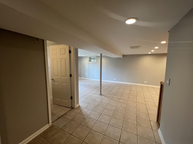 7830 Westview Ln, Woodridge, IL 60517 - finished below grade area with light tile patterned floors and recessed lighting