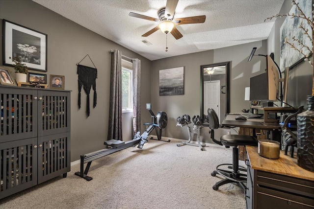 903 N Linden St Unit 131, Normal, IL 61761 - office space with a ceiling fan, a textured ceiling, and carpet