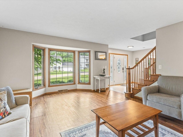 316 Harwich Pl, Rockton, IL 61072 - living area with wood finished floors and stairway