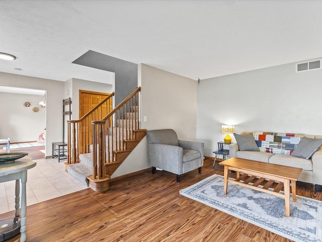 316 Harwich Pl, Rockton, IL 61072 - living area featuring stairway and wood finished floors