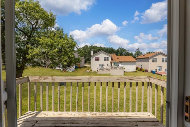 22401 Helen Dr, Sauk Village, IL 60411 - wooden deck with a residential view and a lawn