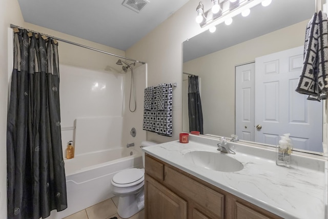 22401 Helen Dr, Sauk Village, IL 60411 - bathroom featuring tile patterned floors, vanity, and shower / bath combo with shower curtain