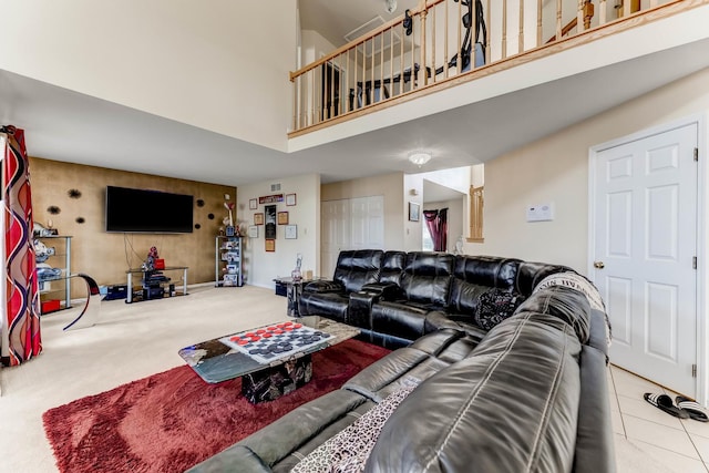 22401 Helen Dr, Sauk Village, IL 60411 - carpeted living area featuring a towering ceiling